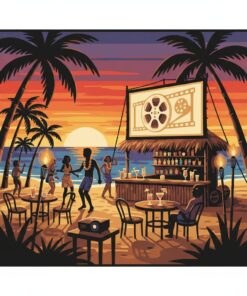 Sunset Cinema Tiki Party Paint By Numbers