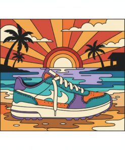 Sunset Coastal Retro Kicks Paint By Numbers
