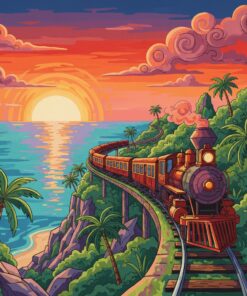 Sunset Island Express Paint By Numbers