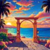 Sunset Island Movie Gate Paint By Numbers
