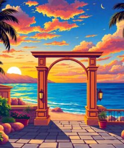 Sunset Island Movie Gate Paint By Numbers