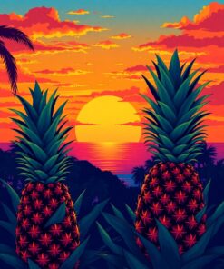 Tropical Pineapples Paint Numbers