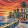 Sunset Over Vintage Havana Paint By Numbers