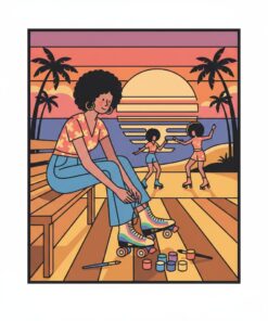 Sunset Roller Disco Lacing Paint By Numbers