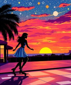 Sunset Starlight Skater Paint By Numbers