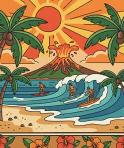 Surfers Of Vintage Hawaii Paint By Numbers