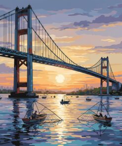 Suspension Bridge Morning Catch Paint By Numbers