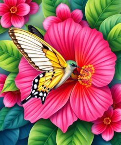 Tropical Hibiscus Paint Numbers