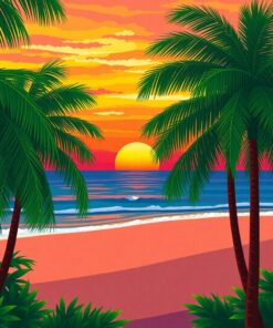 Tropic Palms Paint Numbers