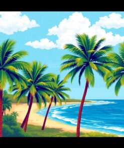 Swaying Coastal Date Palms Paint By Numbers