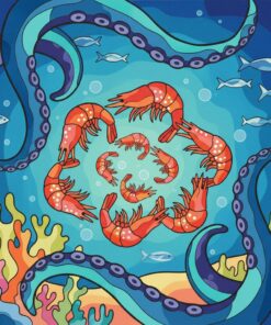 Swaying Tentacles And Shrimp Paint By Numbers