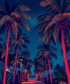 Night Palms Paint Numbers