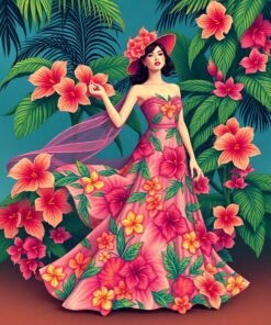 Tropical Gown Paint Numbers