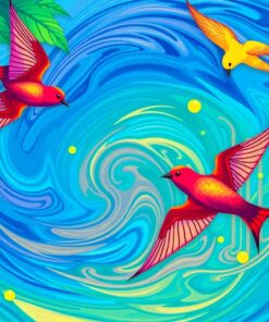 Swirling Jungle Pool Swifts Paint By Numbers