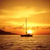 Tahiti Sailboat Sepia Sunset Paint By Numbers