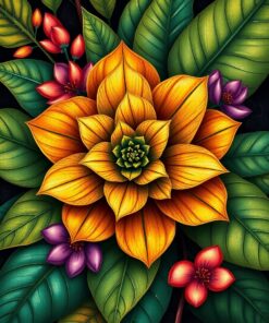 Tropical Bloom Paint Numbers