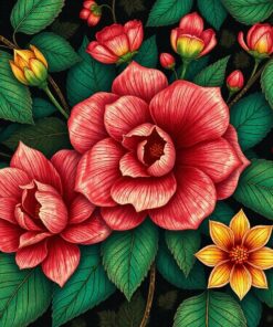 Emerald Flora Paint Numbers