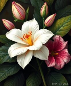 White Bloom Paint Numbers