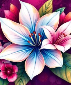 Tarnished Tropical White Bloom Paint By Numbers