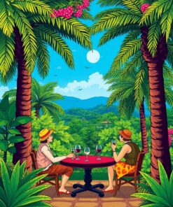 Tropical Palms Paint Numbers