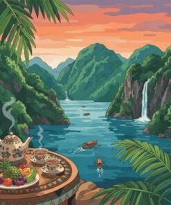 Tea Above Tropical Fjords Paint By Numbers