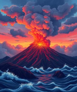 Over Stratovolcano Paint Numbers