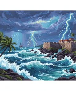 Tempest Over Tropical Fort Paint By Numbers