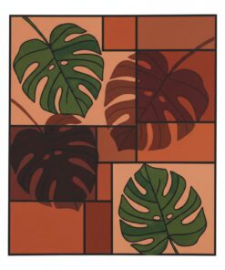 Terracotta Monstera Shadow Play Paint By Numbers