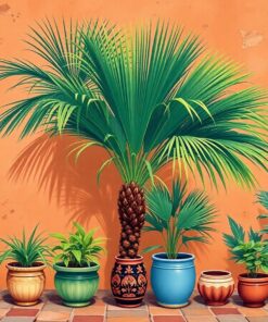 Terracotta Vintage Palm Study Paint By Numbers