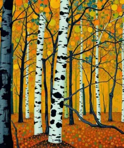 The Birch Wood Gustav Klimt Paint By Numbers