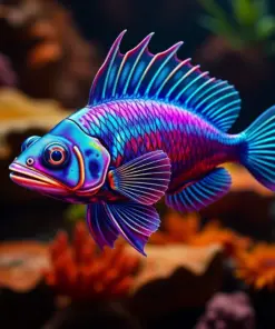 The Realistic Iridescent Dragonfish Paint By Numbers