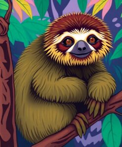 The Realistic Jungle Sloth Paint By Numbers