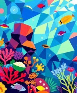 The Retro Cubist Reef Paint By Numbers