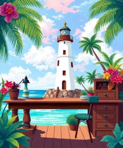 Lighthouse Desk Paint Numbers