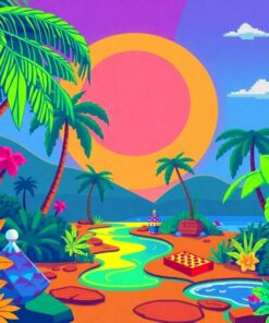 The Tropical Pixel Quest Paint By Numbers