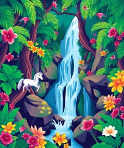 Unicorn Cascade Paint Numbers