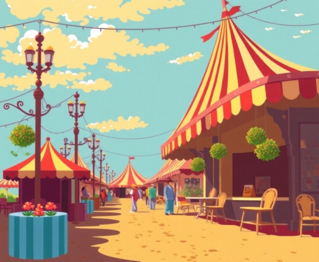 The Vintage Carnival Invitation Paint By Numbers Kit completed