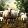 Thirsty Ewe Pastoral Scene Paint by Numbers