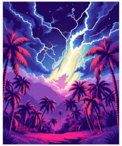 Pixel Palms Paint Numbers