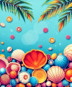 Tokens Among Tropical Shells Paint By Numbers