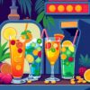 Tropical Drinks Paint Numbers