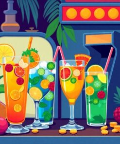 Tropical Drinks Paint Numbers