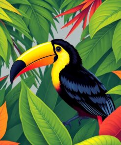 Tropical Leaves Paint Numbers