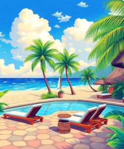 Tropical Oasis Paint Numbers