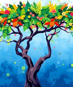 Tropical Abstract Realism Tree Paint By Numbers