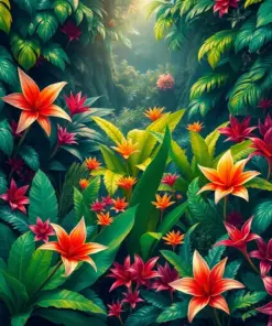 Tropical Abyss Garden paint by numbers