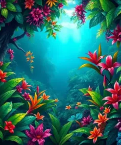 Tropical Abyss Garden Paint By Numbers