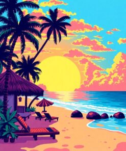 Beach Sunset Paint Numbers