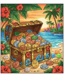 Tropical Arcade Token Treasures Paint By Numbers