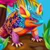 Tropical Armadillo Lizard Study Paint By Numbers